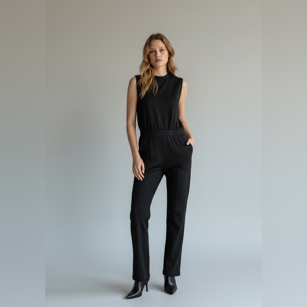 G-Star RAW Pintucked Sleeveless‎ Jumpsuit Black L NWT